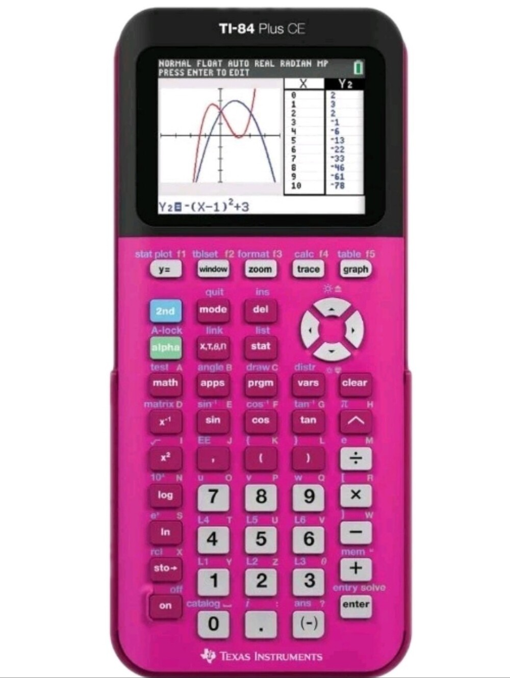 TI-84 Plus CE Graphing Calculator Texas Instrument Pink Rechargeable NEW Battery